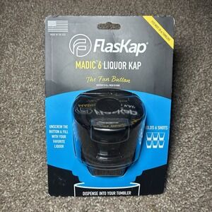 Flaskap Madic 6 Tumbler Lid Replacement Shot 6oz Black Factory Sealed Liquor NWT
